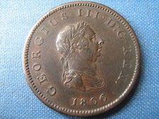 1806 GEORGE 3 HALFPENNY, VERY NICE ( My Ref no. C 9)