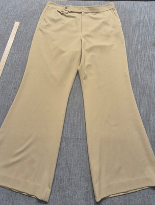 Lauren Ralph Lauren womens sz 16 tan wide leg crepe dress pants career trousers