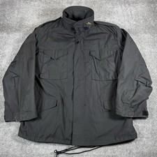 US Military M-65 Coat Cold Weather Men's Large Black Field Full Zip USA Made