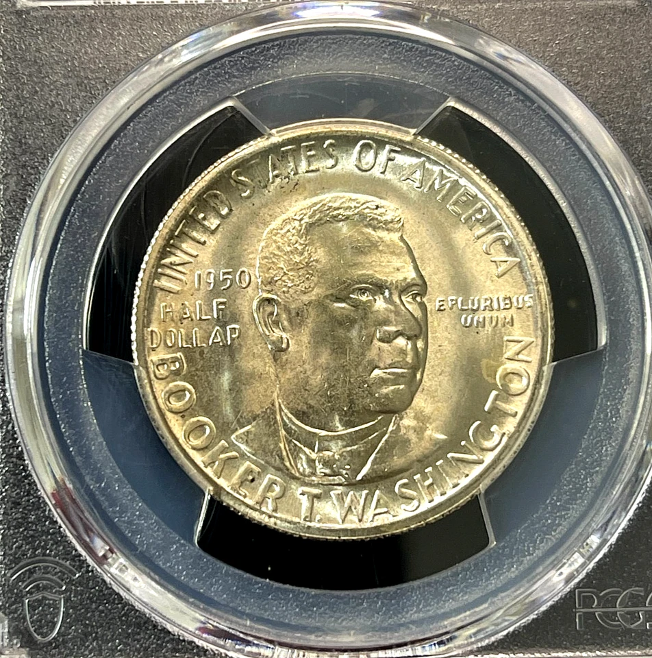 1950-S Booker T. Washington Commemorative Half M PCGS MS66+-(bin37115G) - Image 3 of 4