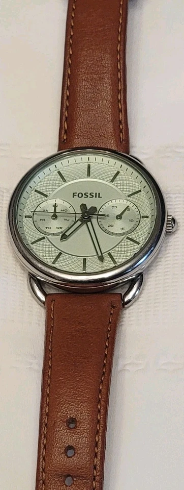 Reloj Mujer Fossil ES3977 Cuero Genuino Cuarzo Analógico Batería Nueva Foto 2 de 4