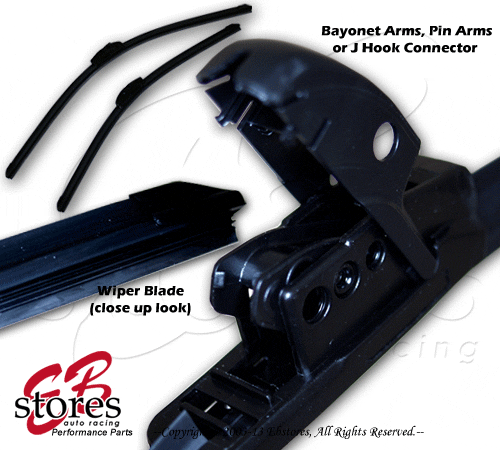 2pc Bayonet Pin Arm Windshield Wiper Blades 15