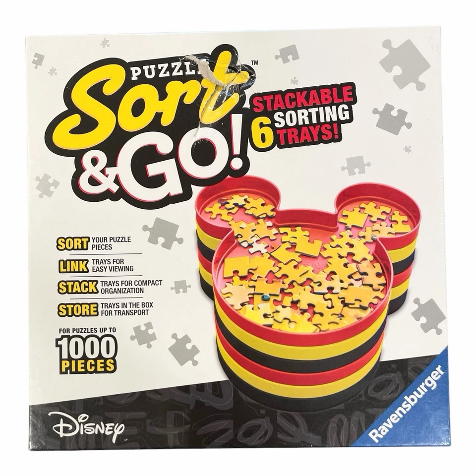 Ravensburger Disney Mickey Mouse Sort & Go Puzzle Piece Stackable Sorter Trays - Image 2 of 4