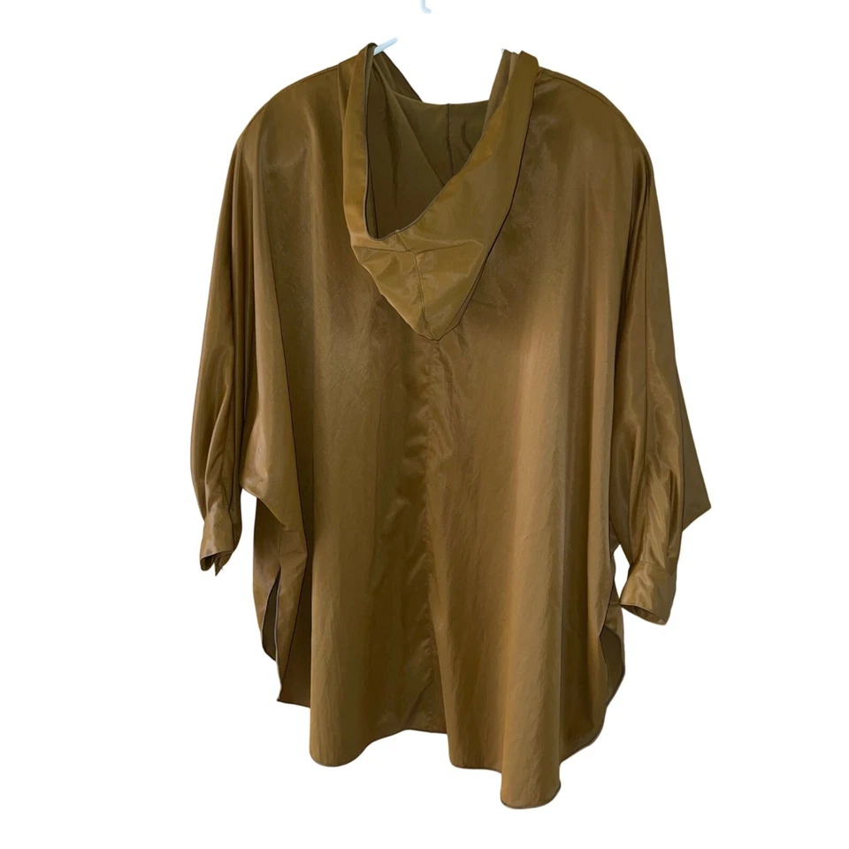 Merle Chicago Vintage Womens Jacket One Size Tan Cocoon Poncho Hooded Cape - Image 2 of 4