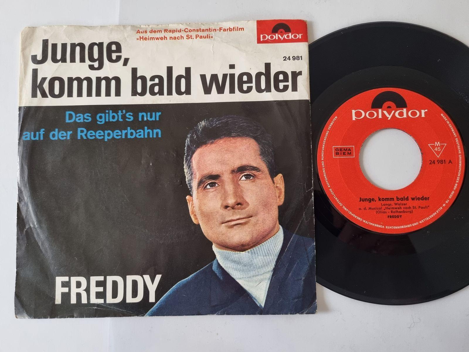 7"" Single Freddy Quinn - Junge, komm bald wieder Vinyl Germany RED LABEL
