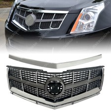 Chromed Grille For 10-12 Cadillac Srx Front Bumper Upper Grill Hood Molding Trim