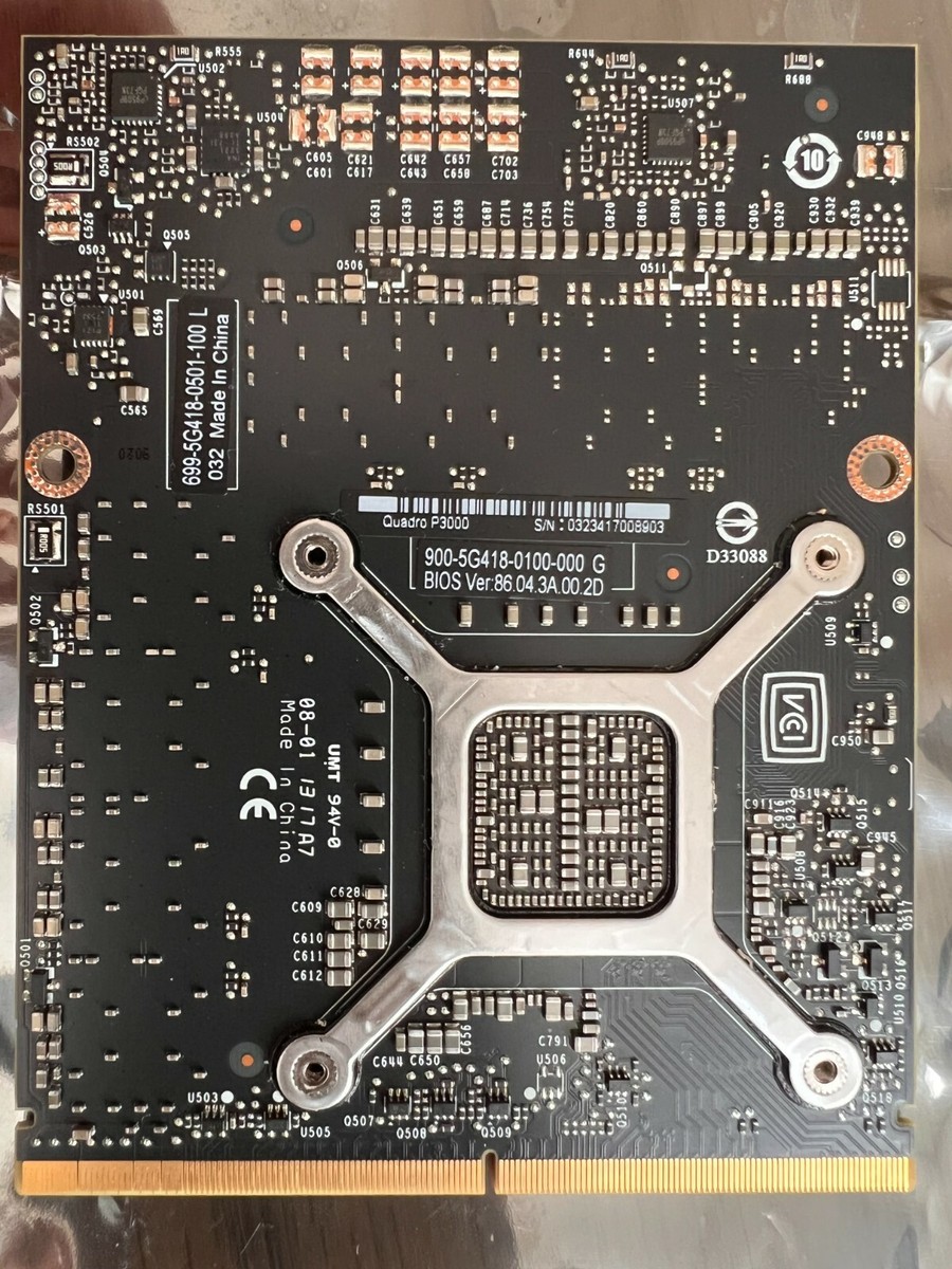 NVIDIA Quadro P3000 MXM 6GB GPU Video Card N17E-Q1 - Dell CN