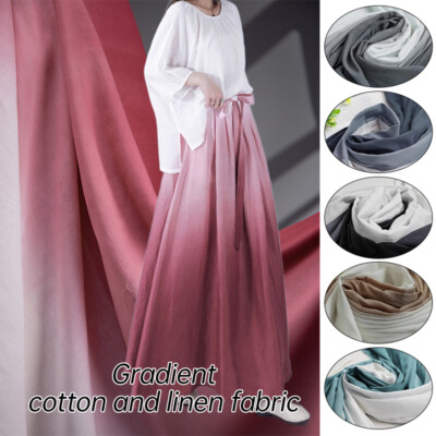 50*136cm Cotton Linen Gradient Color Diy Sewing Flexible Craft Fabric