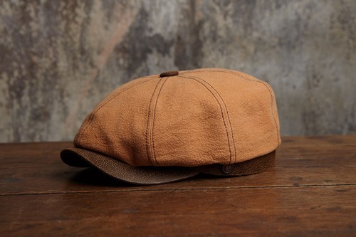 Dasmarca LUCCA linen summer bakerboy newsboy cap with leather peak - Picture 7 of 22