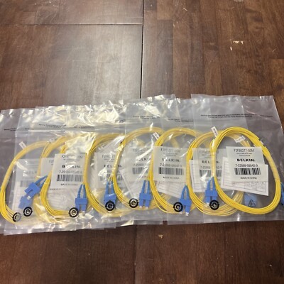 8 Lot Belkin SC/SC Duplex Single Mode Patch Cord 5M Fiber Cable  8.3/125 16ft