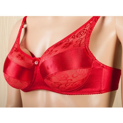 Damen Bra Special Pocket BH für Silikonbusen Silikonbrüste, Rot