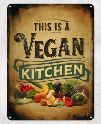 Dies ist eine vegane Küche Metall Poster Wandschild Männerhöhle Schuppen Bar Haus Plakette