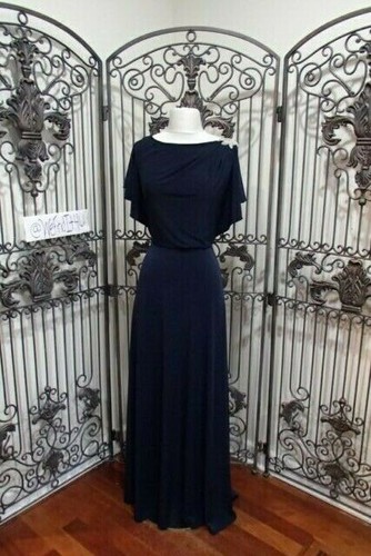 SR594 DESSY JY511 MIDNIGHT SZ 14 JERSEY PARTY FORMAL COCKTAIL DRESS - Picture 6 of 11