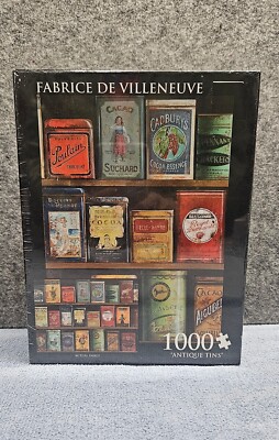 ANDREWS + BLAINE LTD 1000 piece  Fabrice De Villeneuve  Antique Tins puzzle NEW!