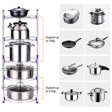 5 Tier Pan Stand Saucepan Pot Rack Kitchen Storage Organiser Shelf Holder