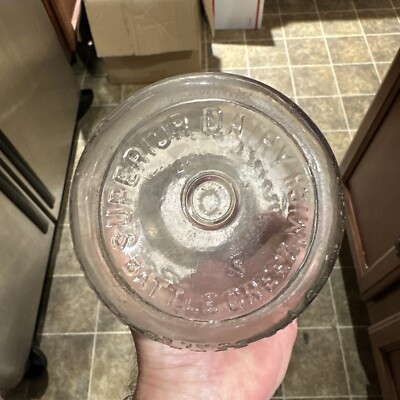 Superior Dairy Embossed Quart Milk Bottle Battle Creek Michigan MI