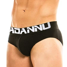 ADANNU Men's Underwear Solid Sexy Low Waist Elastic Soft Breathe Sports Briefs