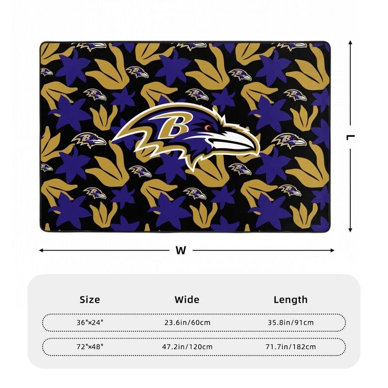 Baltimore Ravens Printed Carpet Anti-skid Floor Mat Decorative