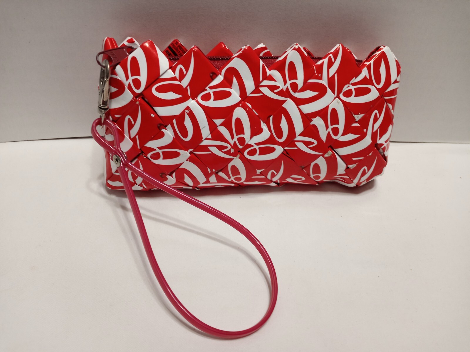 Zippered Pouch Woven Coca Cola Wrappers Wristlet Red … - Gem