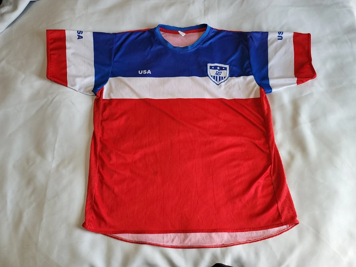 USA Soccer Jersey Vintage Red/White/Blue Bomb-Pop style Size Large VGC