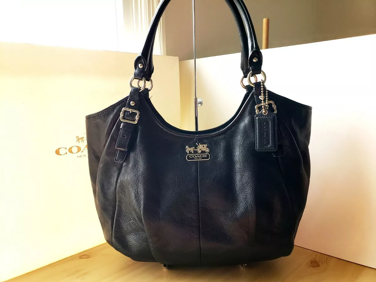 Coach Madison Abigail 18612 Black Leather Shoulder Bag Purse