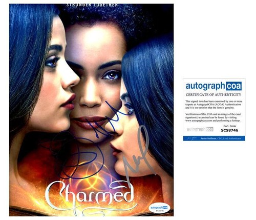 Madeleine Mantock, Melonie Diaz & Sarah Jeffery "Charmed" SIGNED 8x10 Photo ACOA