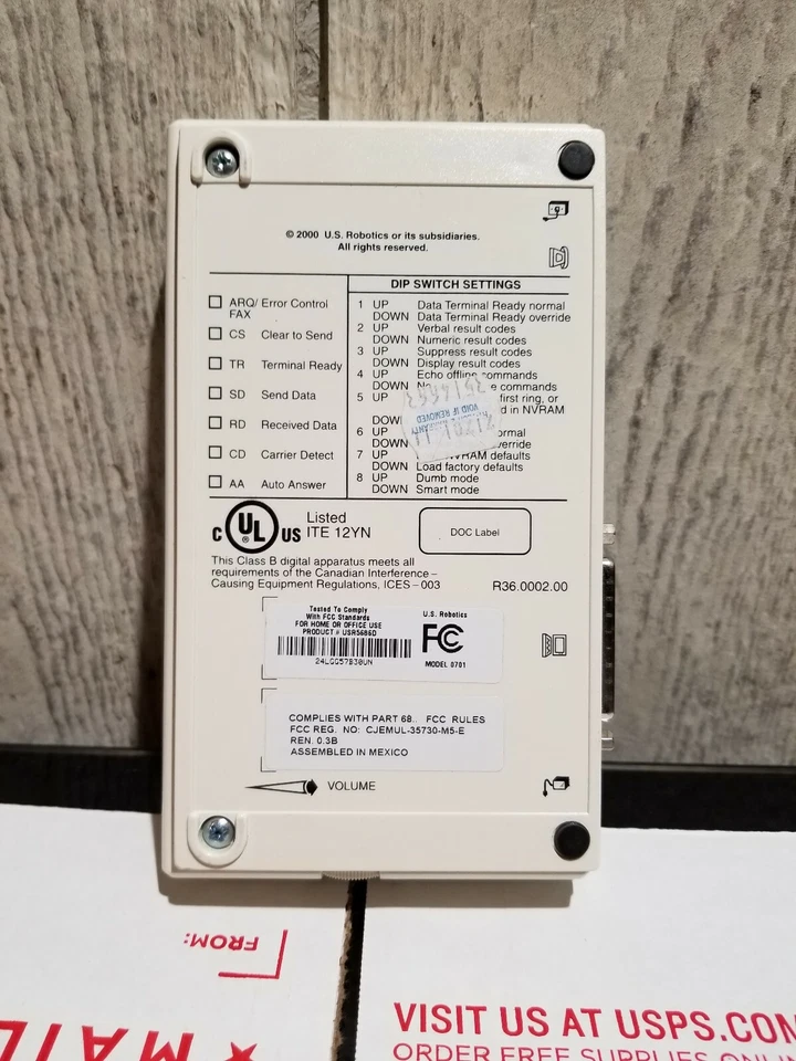 Vintage US Robotics Faxmodem Sportster #0701  - Image 2 of 2