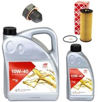 MotoröL Filter Set Febi SAE 10W-40 6 Liter + Schraube FüR Audi A4 2.5 155 163 PS
