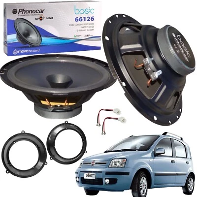 Kit 2 Casse Altoparlanti Anteriori per Fiat Panda dal 2003 Phonocar Doppio Cono