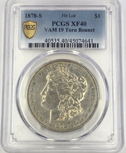 1878-S MORGAN Silver Dollar VAM 19 Torn Bonnet PCGS XF40