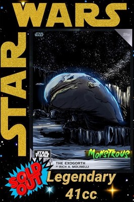Star Wars Card Trader Chrome Silver Signature Exogorth Space Slug Legendary 41cc