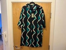 BNWT Biba Printed Tunic Dress Black Green UK12