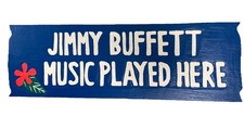 JIMMY BUFFET SIGN VERY COLORFUL HAND CARVED WOOD TIKI BAR SIGN WALL ART TROPICAL