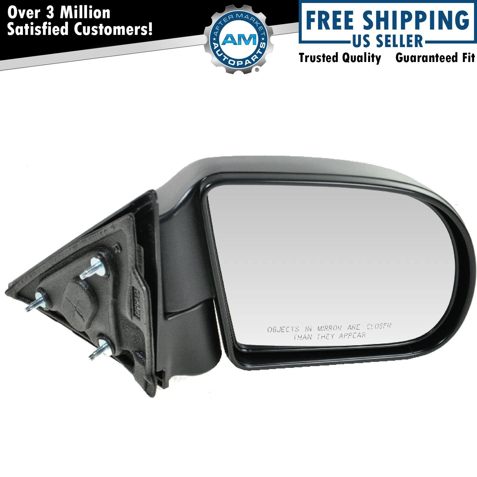 TRQ Black Textured Manual Side View Mirror RH for Blazer S10 Jimmy