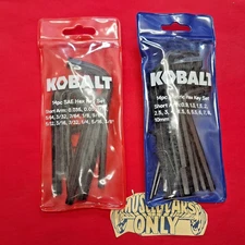 Kobalt New 14 Piece Metric & 14 Piece SAE Hex Key Sets  With Plastic Sleeves