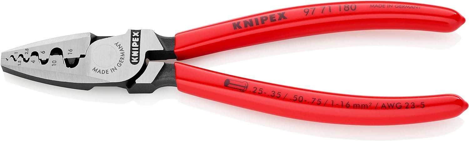 Плоскогубцы Knipex для обжима проволочных наконечников с пластиковым покрытием 180 мм 97 71 180 15690₽