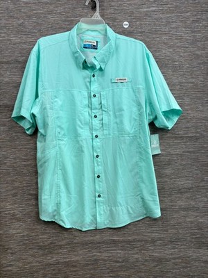 Magellan Outdoors Shirt Mens 2XL Green Short Sleeve Vented Fishing Button Up
