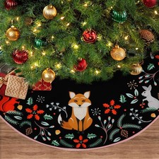 Woodland Wreath Christmas Tree Skirt 48 Forest Animals Xmas Tree Skirt Decor