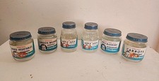 LOT OF 6 VTG 1980s Gerber Baby Food Jar Glass Juice W/lids labels USA Fruit veg