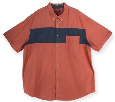 Foundry Chambray Shirt Orange Denim Button Down Collar Shirt Mens 2X