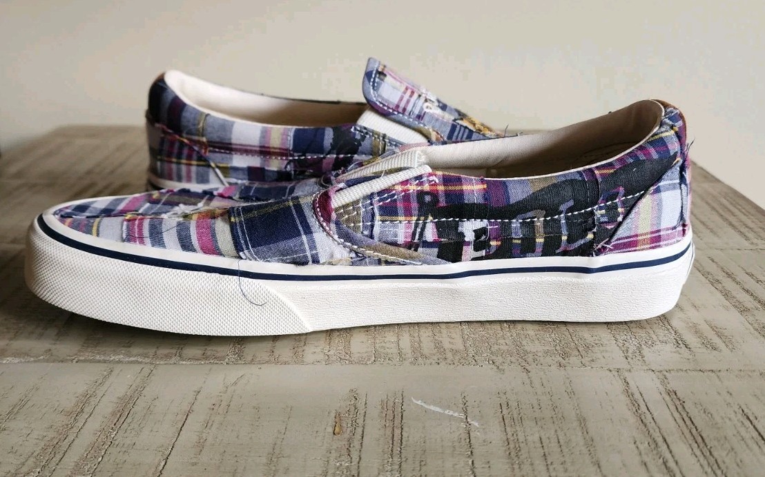 Polo Ralph Lauren Shoes Mens Size 10.5 Thompson Plaid Slip On 01087 Canvas Polo Ralph Lauren Sz 7 Mens Keaton Tiger Plaid Slip-On  main image 2