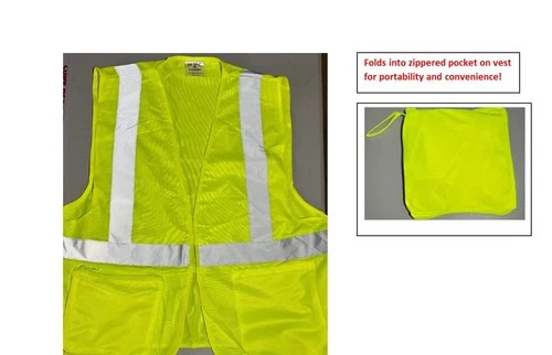 Game Sportswear I-45 Packaway  HiViz Yellow Safety Vest, Reflective, Sz: MD-XL - product listing photo