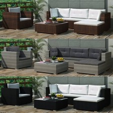 17-tlg. Gartenmöbel Set/Poly Rattan Sitzgruppe Gartengarnitur/Garten Lounge Set