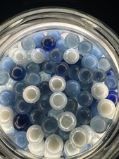 10x Peewee Jabo Classics Marbles Lot Pearl White, Pearl Blue, Dark Blue Non-UV