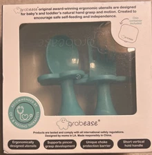 Grabease Baby And Toddler Self Feeding Spoon And Fork Set New 