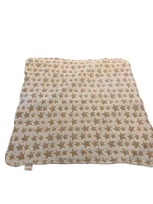 Kidgets Stars Baby Blanket White Brown Stars Super Soft Crib Security Lovey