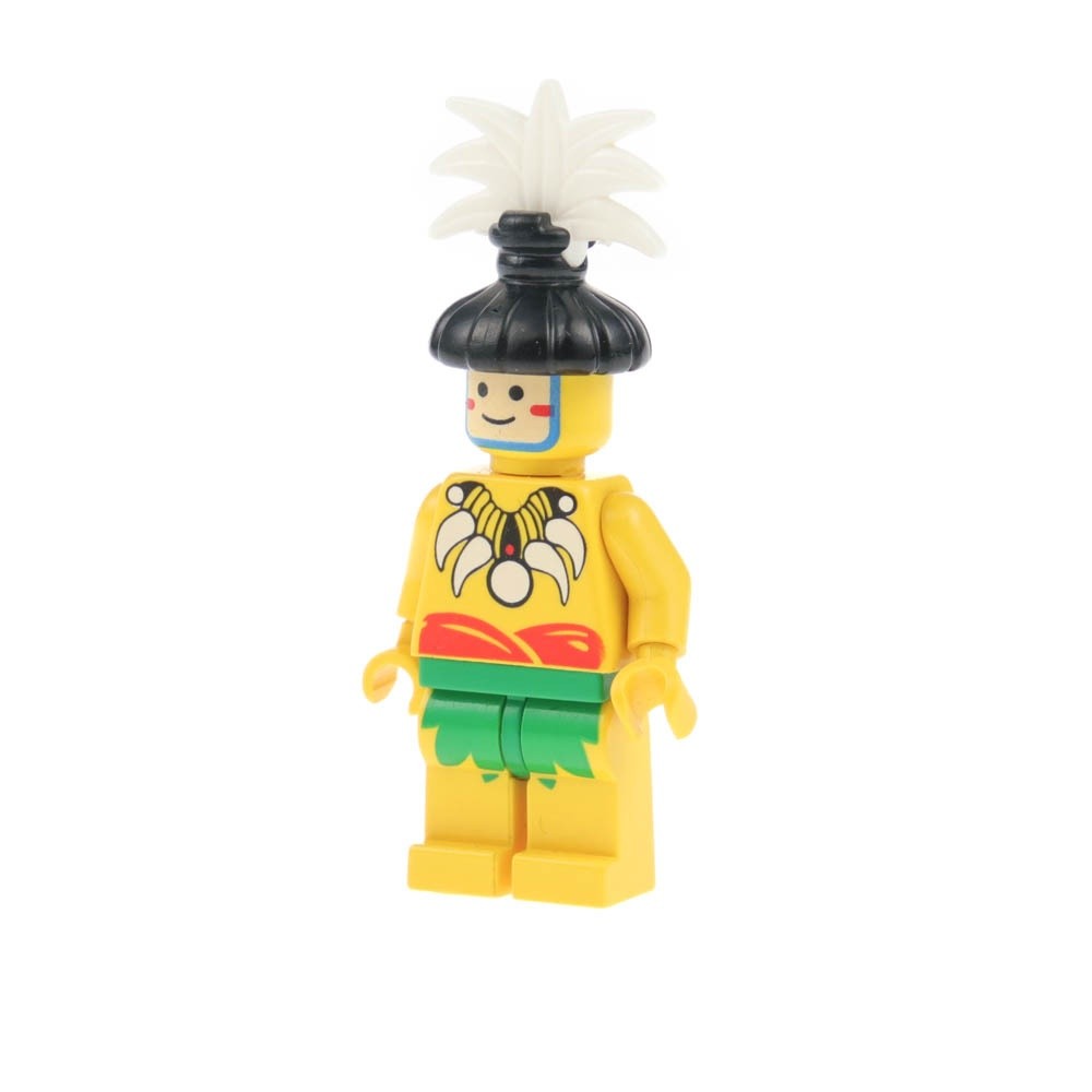 1x LEGO Pirates Islander King Minifigure Black Hair Feather 6264