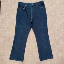 Vintage Lee Riders Mens 38x30 Dark Wash Denim Jeans Union Made in USA 202-0389