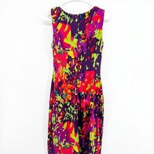 Calvin Klein Abstract Paintbrush Print Sheath Dress Multicolor Size 2 CD6G32JU