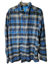 Eddie Bauer Classic Fit Shirt Men's XL Blue Plaid Wrinkle Free Buttons Pockets